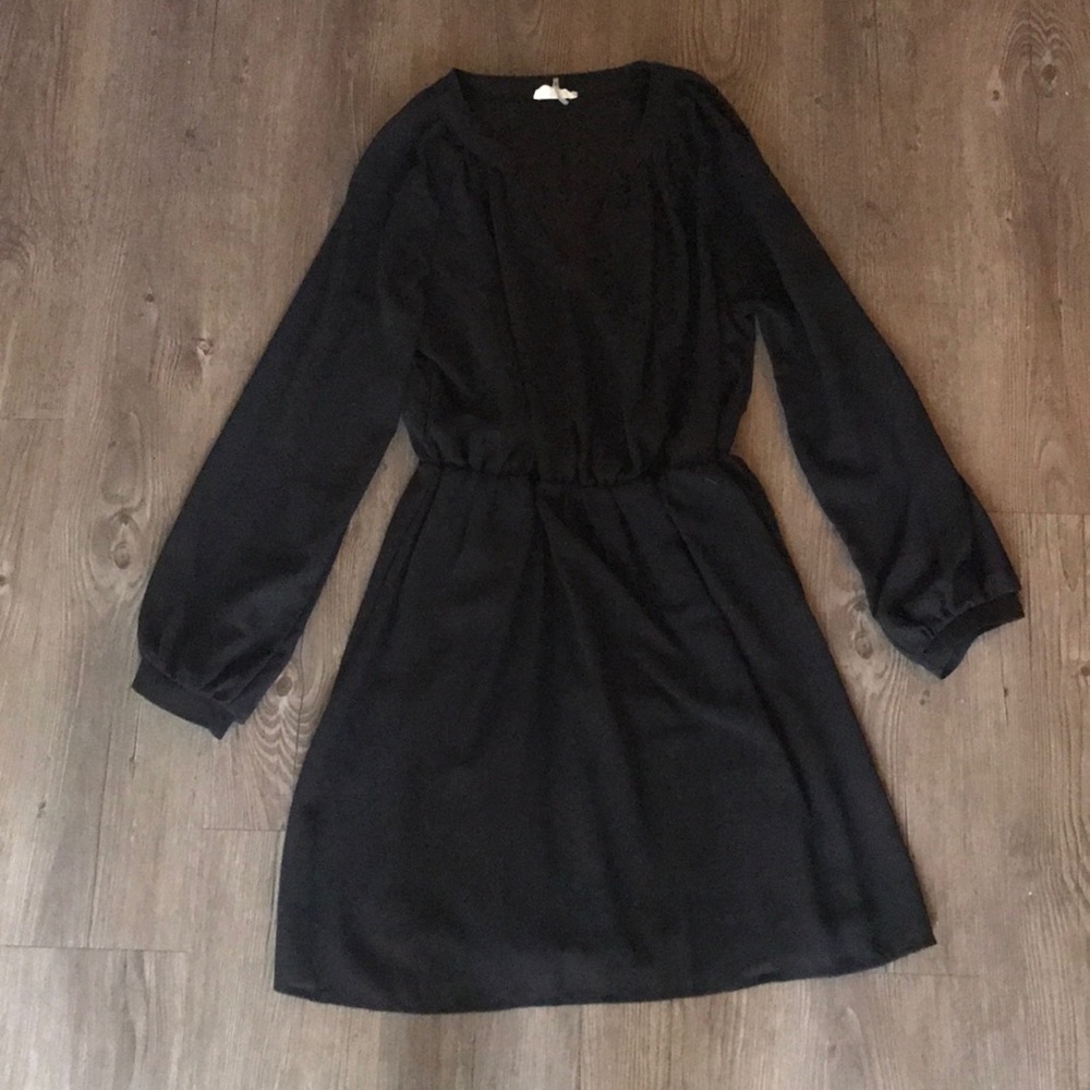 Black chambray dress.